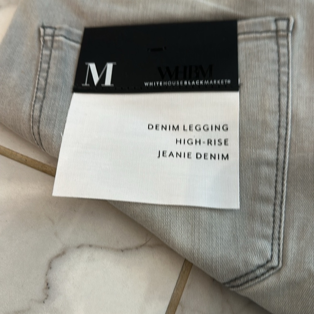 White House Black Market Light Gray Denim Leggings - Picture 5 of 7